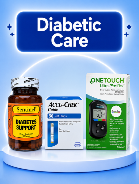 Diabetic Care Products Including Glucose Monitors, Test Strips & Essentials