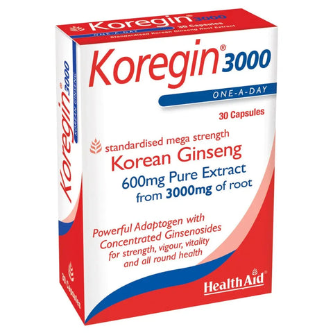 Health Aid Koregin 3000 Mg Korean Ginseng Root Capsule, 30's