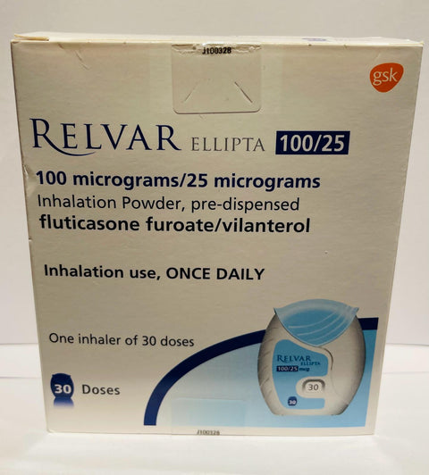 Relvar Ellipta 100/25 MCG Inhalation 30 Doses