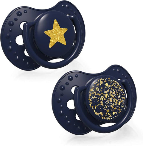 LOVI Dynamic Soother Stardust – Blue (22/893), 2 Pcs 