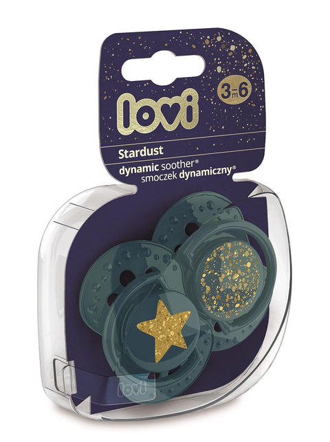 LOVI Soother Stardust (Green-22/893), 2 Pcs - 3 to 6m
