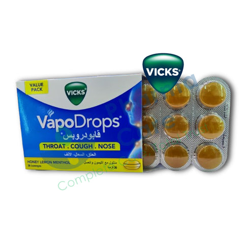 Vicks Vapo Drops Loz-Honey Lemon Menthol 36S