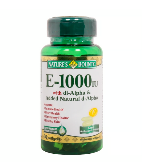 Nature's Bounty E 1000iu With Dl-Alpha 50's