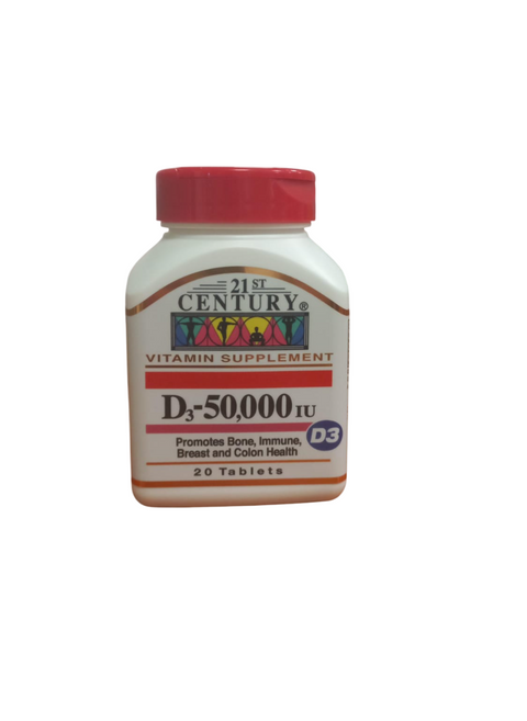 21st Century Vitamin D3 50000 IU Tablet 20'S