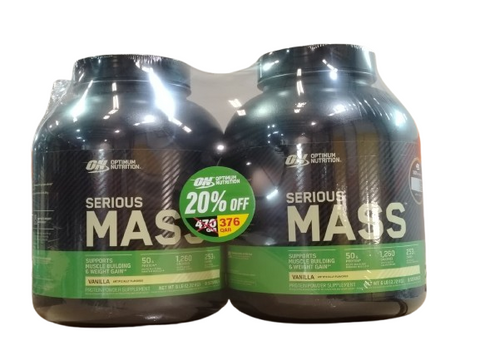 Optimum Nutrition Serious Mass Gainer -Vanila, 6 Lbs( Bundle Pack