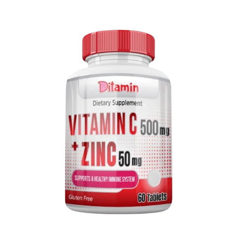 Ditamin Vitamin C 500mg + Zinc 50mg Tab 60 Tablets