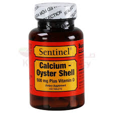 Sentinel Calcium Oyster Shells 500 Mg Plus Vitamin D 100's