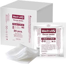 MEDRULL GAUZE SWABS STERILE [7.5X7.5] 20S