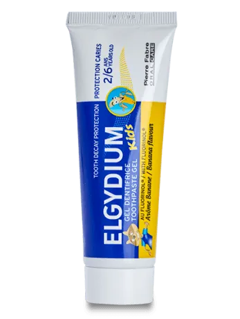 ELGYDIUM KIDS T/PASTE BANANA 2-6YRS 50ML -  - Elgydium, Oral Care -  - PharmaCare Online 