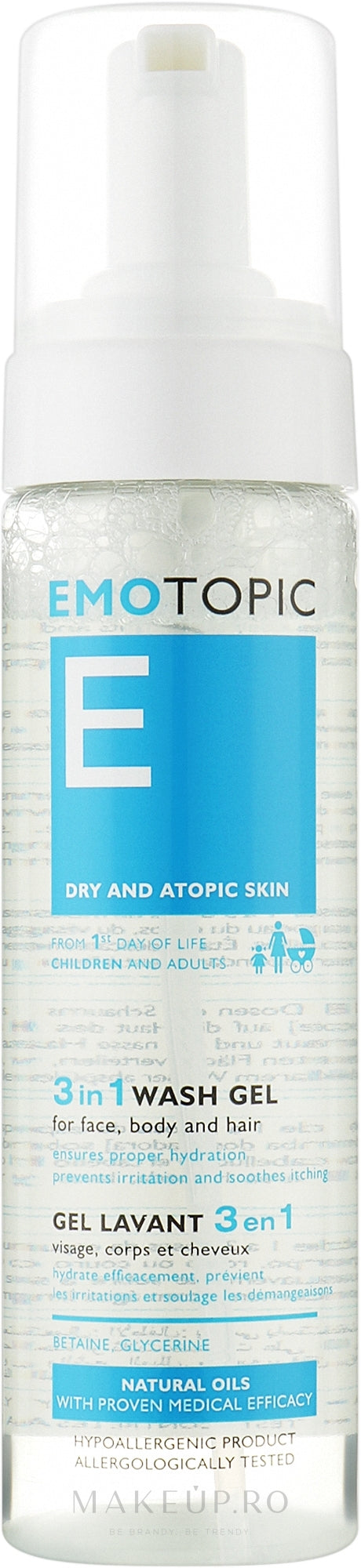 Emotopic 3in 1 Wash Gel for face,body and hair 200Ml