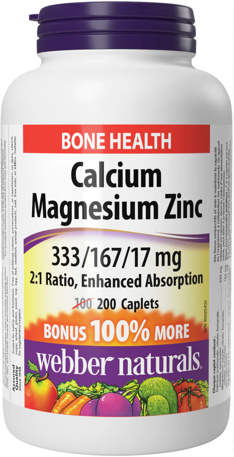 Webber Naturals Calcium Magnesium Zinc Capsule - 200's