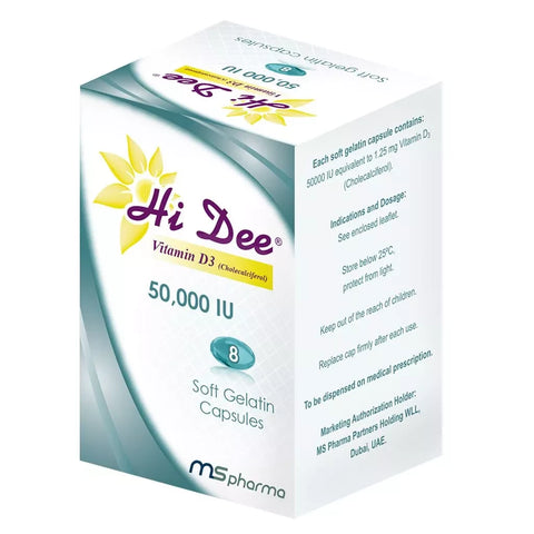 Hi Dee Vitamin D3 50,000 IU Capsule, 8' s