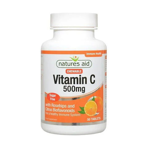 Natures Aid Vitamin C 500Mg Sugar Free Chewable Tablet 50'S