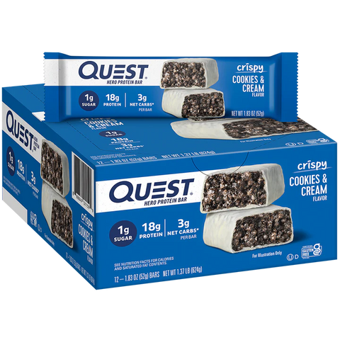 Quest Cookies & Cream Crispy Hero Protein Bar, 55 Gm