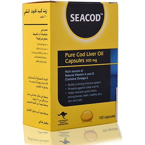 SEACOD PURE COD LIVER OIL CAPS 300MG 100S