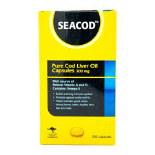 Seacod Pure Cod Liver Oil Capsule, 300 Mg 500's