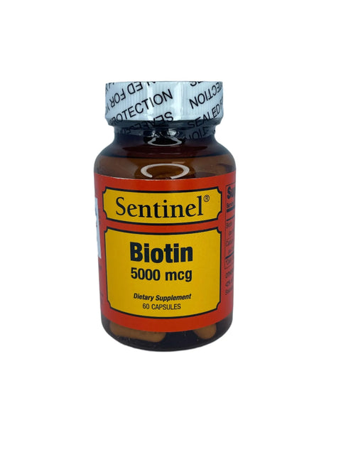 SENTINEL BIOTIN 5000MCG CAPSULE 60'S -  - Essential Supplements, Hair Care, Nutrition, Personal Care -  - PharmaCare Online 