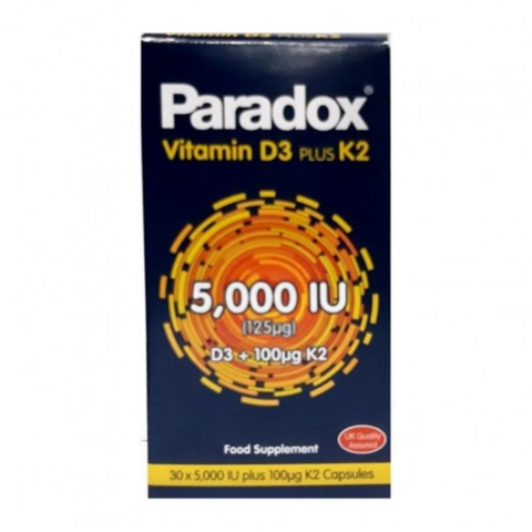 أقراص بارادوكس فيتامين د3 بلس ك2 - 30 قرص