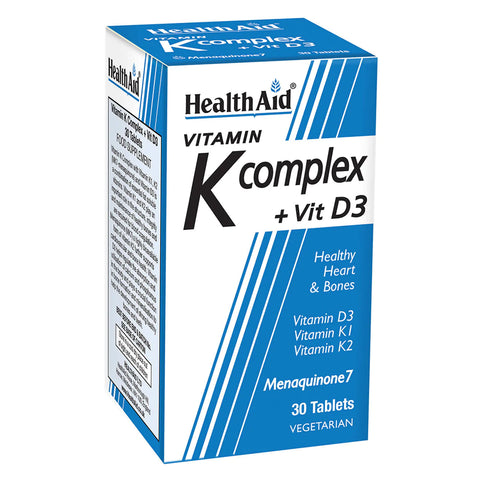 HEALTH AID VITAMIN K COMPLEX + VITAMIN D3 TABLET 30'S -  - Bone Care, Vitamins & Minerals -  - PharmaCare Online 