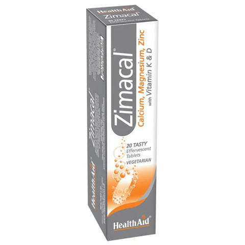 HEALTH AID ZIMACAL EFFERVESCENT TABLET 20'S -  - Bone Care, Vitamins & Minerals -  - PharmaCare Online 