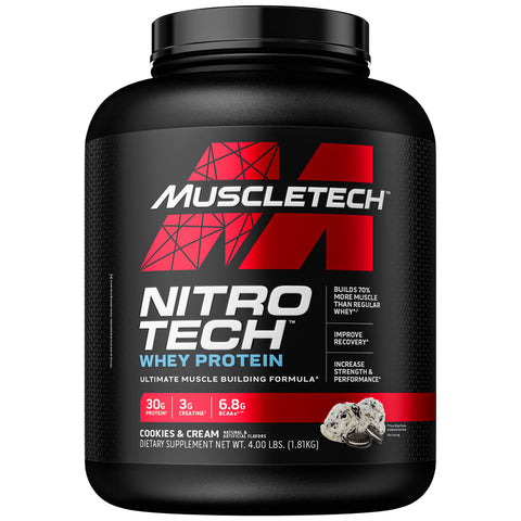 Muscletech Nitro Tech Whey Protein, Cookies and Cream, 4 LB