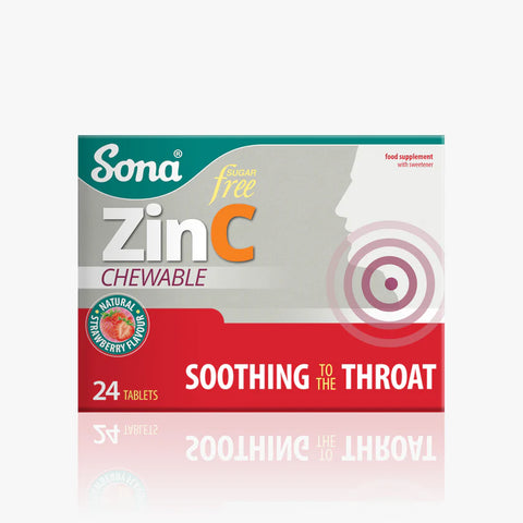 SONA ZINC CHEWABLE TABLET 24'S -  - Covid Care, Nutrition, Sona, Vitamin C, Vitamins&Minerals -  - PharmaCare Online 