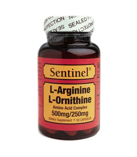 SENTINEL L-ARGININE L-ORNITHINE 500 MG/250 MG TABLET -  - Essential Supplements, Sports Nutrition -  - PharmaCare Online 