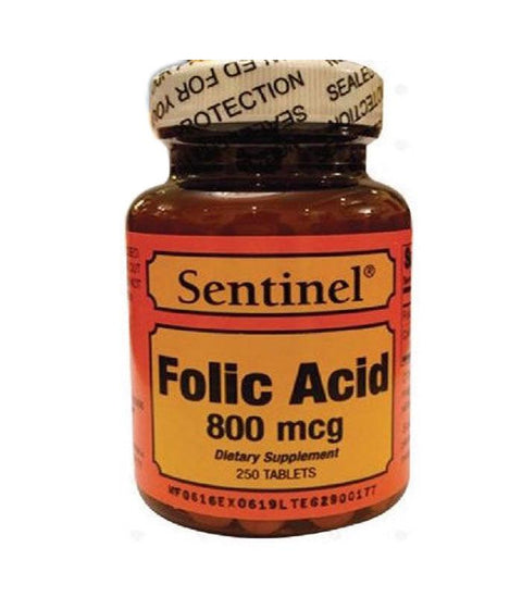 SENTINEL FOLIC ACID 8OOMCG TABLET 250'S -  - Mother & Baby Care, Mother Care, Nutrition, Personal Care, Pregnancy Care, Vitamins&Minerals, Women Care -  - PharmaCare Online 