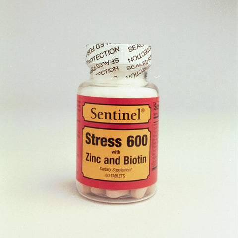 SENTINEL STRESS 600MG WITH ZINC AND BIOTIN TABLET 60'S -  - Covid Care, Hair Care, Stress & Fatigue Care, Vitamins & Minerals -  - PharmaCare Online 