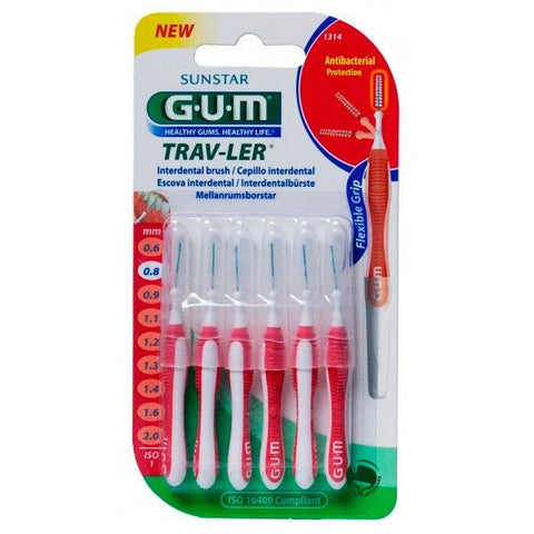 SUNSTAR GUM 1314 TRAVELLER BRUSH 0.8MM -  - Oral Care, Orale Care, Sunstar -  - PharmaCare Online 